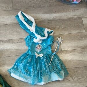 Practically new Frozen Elsa dress, cape (no wand)